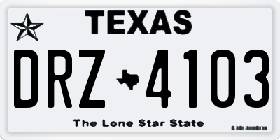 TX license plate DRZ4103
