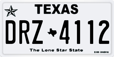 TX license plate DRZ4112