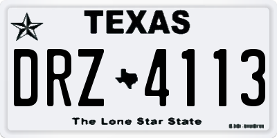TX license plate DRZ4113