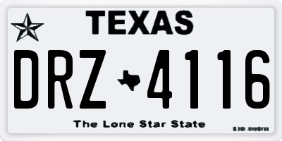 TX license plate DRZ4116