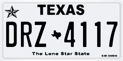 TX license plate DRZ4117