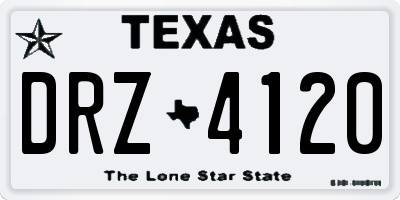 TX license plate DRZ4120