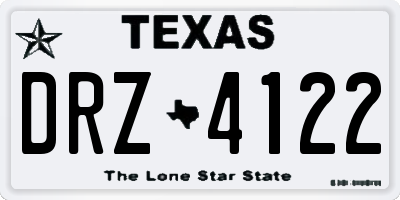 TX license plate DRZ4122