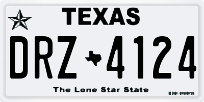 TX license plate DRZ4124