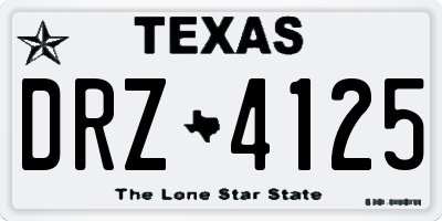 TX license plate DRZ4125