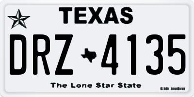 TX license plate DRZ4135