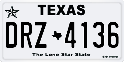 TX license plate DRZ4136