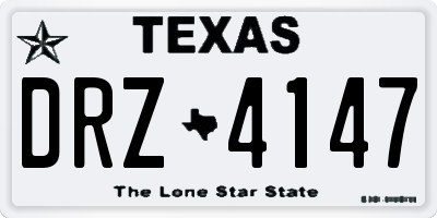 TX license plate DRZ4147