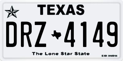 TX license plate DRZ4149