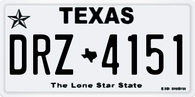 TX license plate DRZ4151