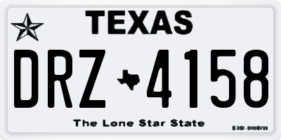 TX license plate DRZ4158