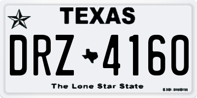 TX license plate DRZ4160