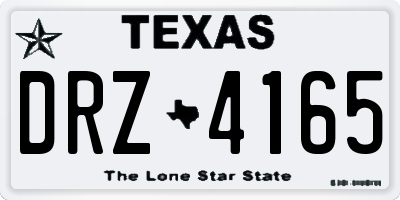 TX license plate DRZ4165