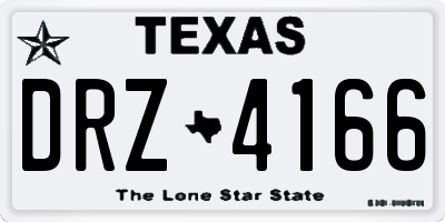 TX license plate DRZ4166