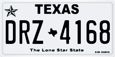 TX license plate DRZ4168
