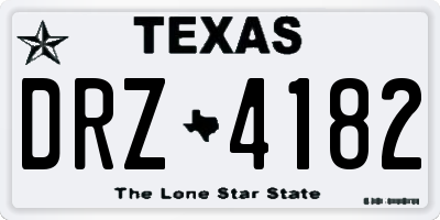 TX license plate DRZ4182