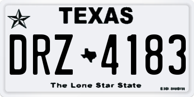 TX license plate DRZ4183