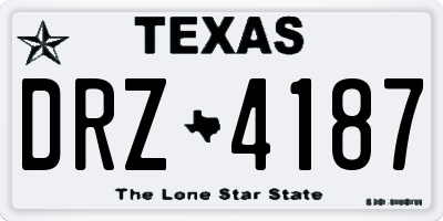 TX license plate DRZ4187