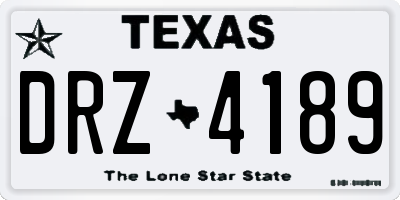 TX license plate DRZ4189