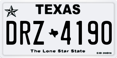TX license plate DRZ4190