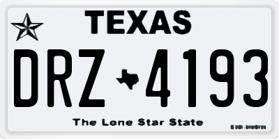 TX license plate DRZ4193