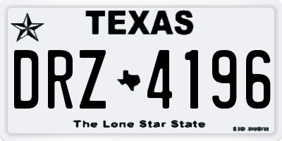 TX license plate DRZ4196