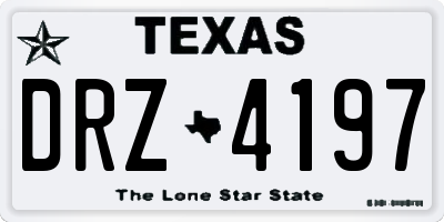TX license plate DRZ4197