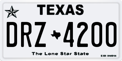 TX license plate DRZ4200