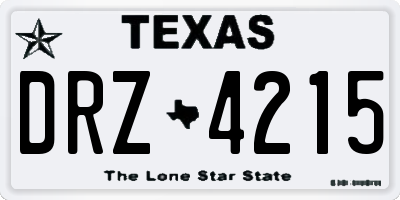 TX license plate DRZ4215