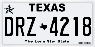 TX license plate DRZ4218