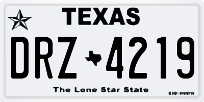 TX license plate DRZ4219