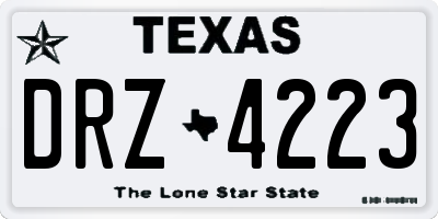 TX license plate DRZ4223