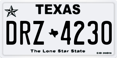 TX license plate DRZ4230
