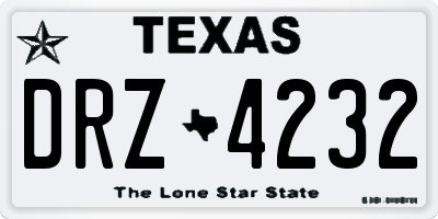 TX license plate DRZ4232