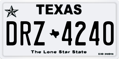 TX license plate DRZ4240