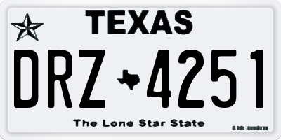 TX license plate DRZ4251