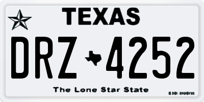 TX license plate DRZ4252