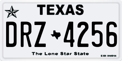 TX license plate DRZ4256
