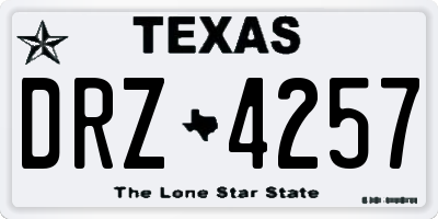 TX license plate DRZ4257