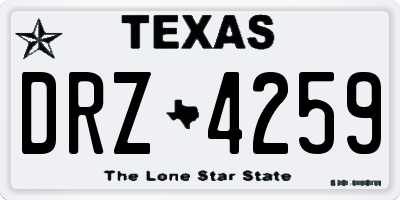 TX license plate DRZ4259