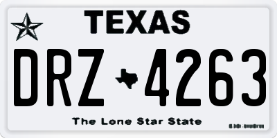 TX license plate DRZ4263