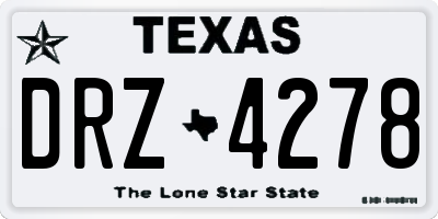 TX license plate DRZ4278