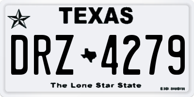 TX license plate DRZ4279