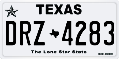 TX license plate DRZ4283