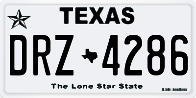 TX license plate DRZ4286