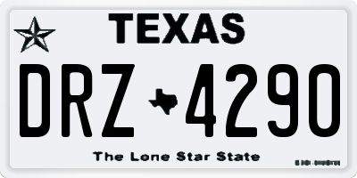TX license plate DRZ4290
