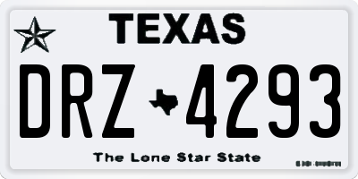 TX license plate DRZ4293