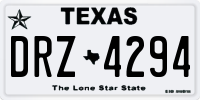 TX license plate DRZ4294
