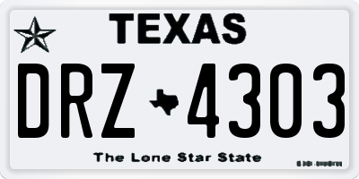 TX license plate DRZ4303