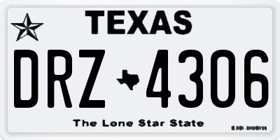 TX license plate DRZ4306